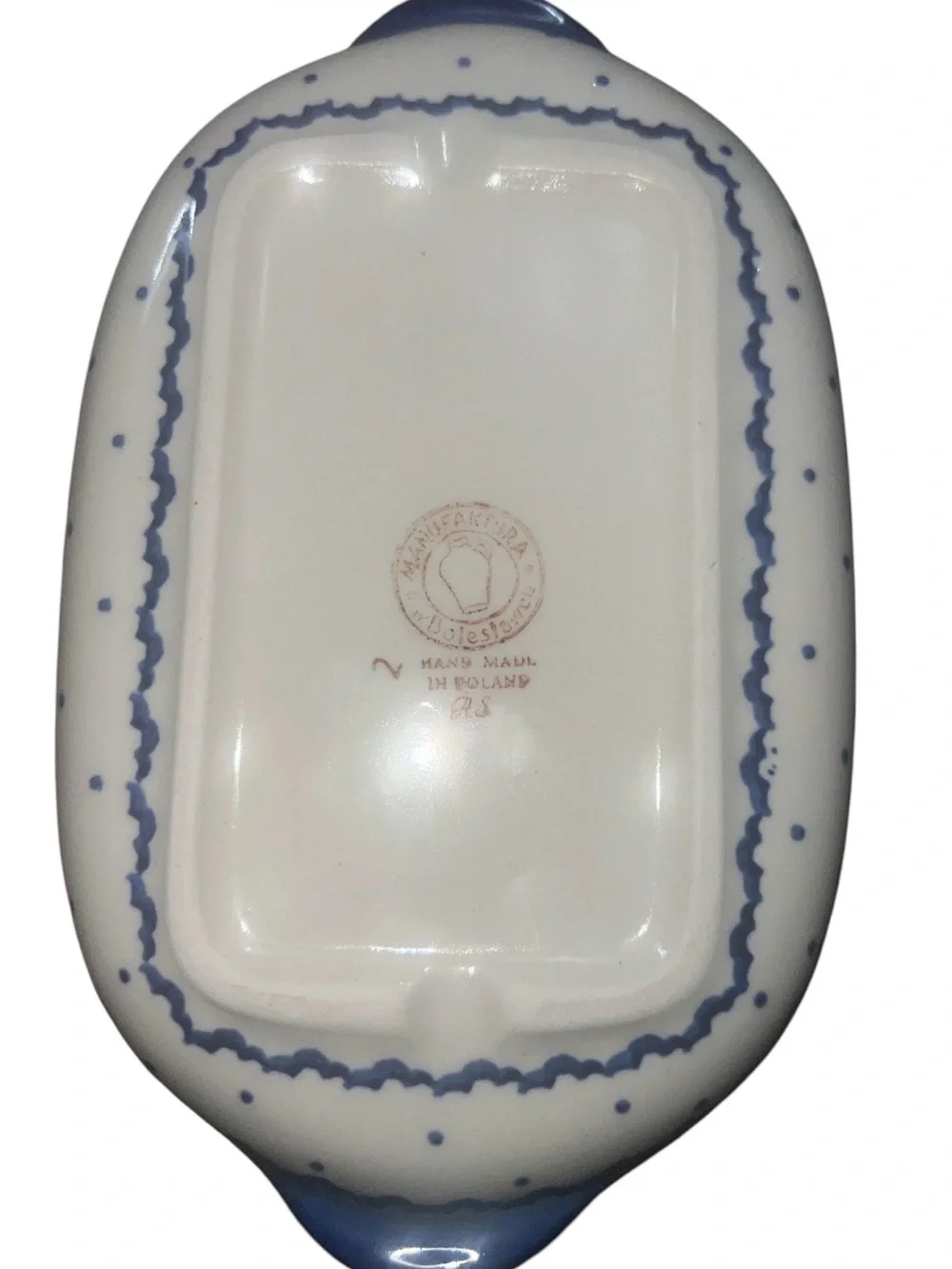 Blue Rose Polish Pottery Willow Oil & Vinegar Cruet Set with Tray Boleslawiec
